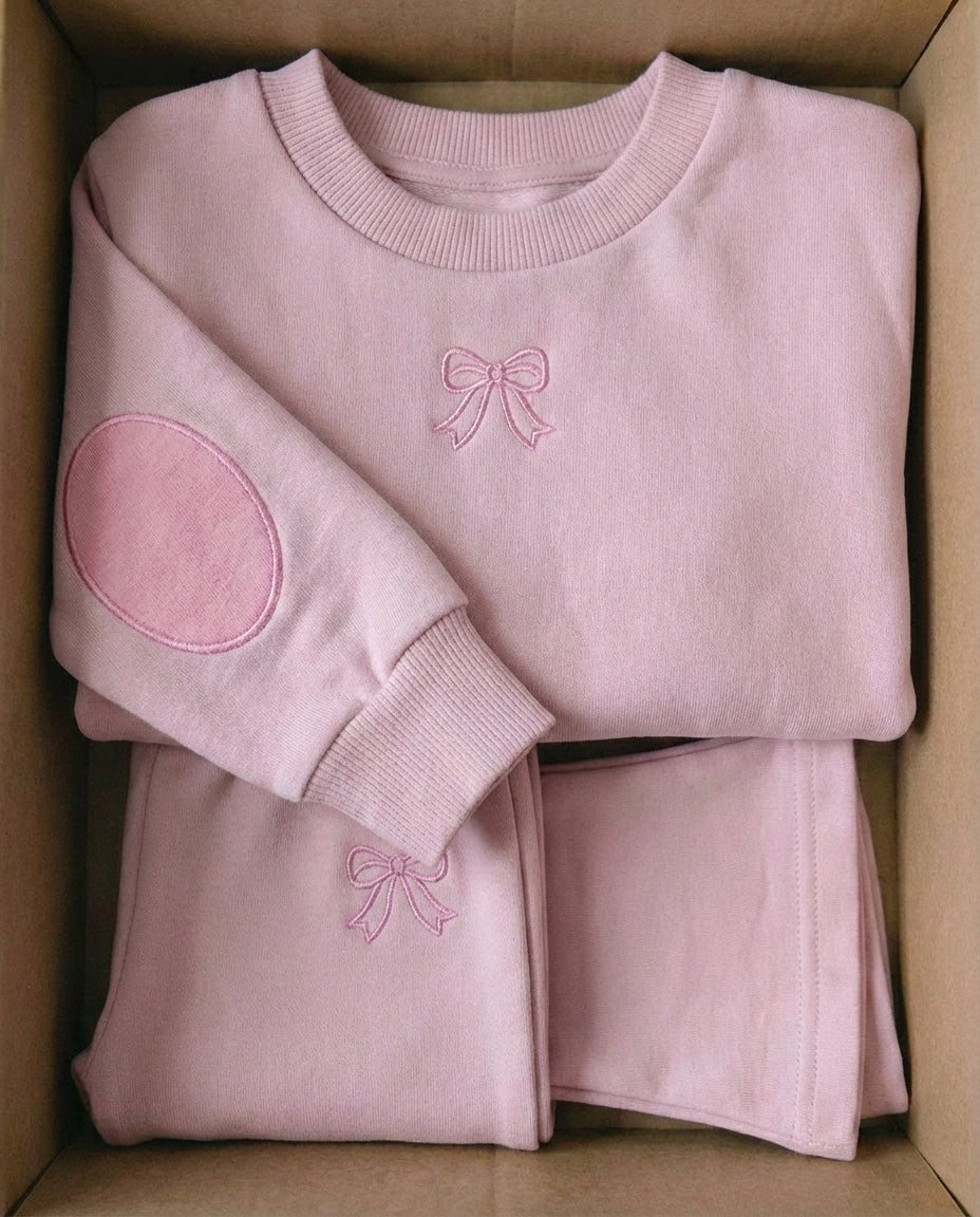 Cozy Bow Set (Pink)
